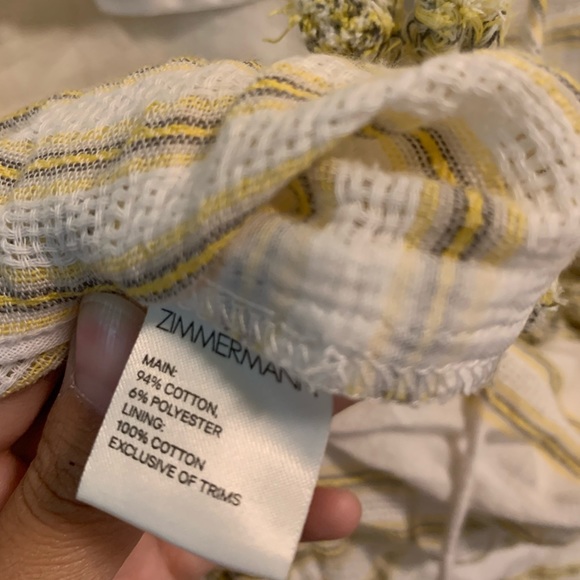 Zimmermann White And Yellow Tassel Blouse 1/Small - Picture 7 of 7